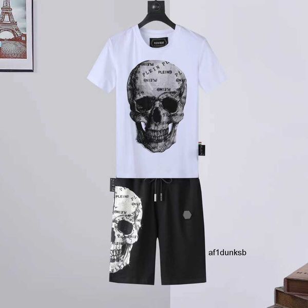 

t-shirts bear mens t shirts crystal skull tracksuit men plein casual tracksuits joer shorts sets sporting suit philipps 14666, Gray