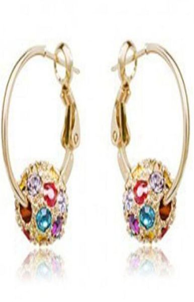 

rhinestone hoop earrings for women dhl cherry bblossom crystal ball earrings for lady xmas gift fashion jewelry7379516, Golden;silver