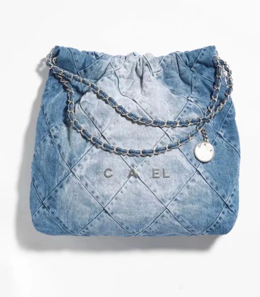 

channel denim vagrant bag silver chain lady's underarm bag gradual color changing denim silver hardware messenger shoulder bag handheld