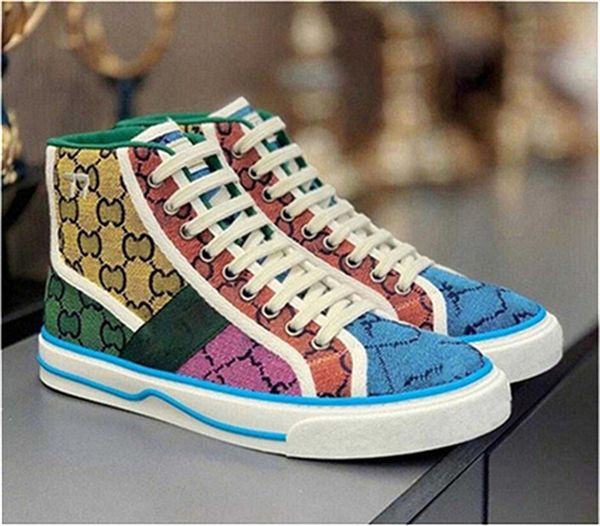

tennis designers 1977 sneaker canvas luxurys shoe beige blue washed jacquard denim women shoes rubber sole embroidered vintage casual sneake, Black