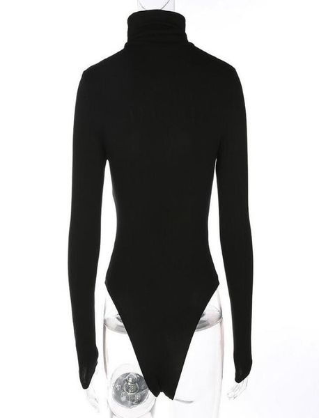 

solid color jumpsuit fashion women skinny long sleeve high collar slim quality nightclub club women039s jumpsuits romper8866785, Black;white