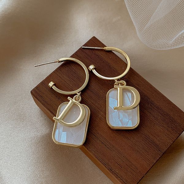 

charm designer fashion english letter earrings 925 sterling silver earrings, Golden