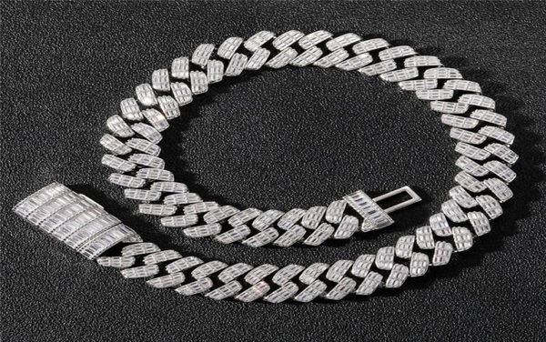 

17mm 1624inch fashion mens hip hop chains gold plated cz cuban necklace bracelet for men punk jewelry8389624, Silver