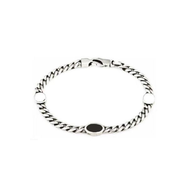 

stainless steel designer punk bracelet cuff bangle men women double letter hand jewelry silver charms cuban li6251404, Golden;silver