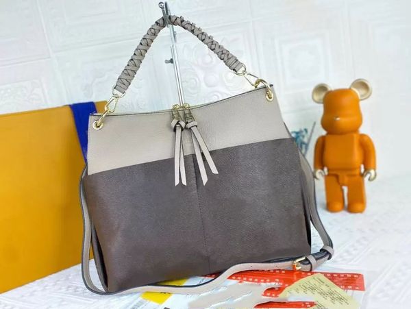 

2023 fashion classic bags all-match genuine leather letter large medium small tote vintage messenger women handbags shoulder bag, Black;red