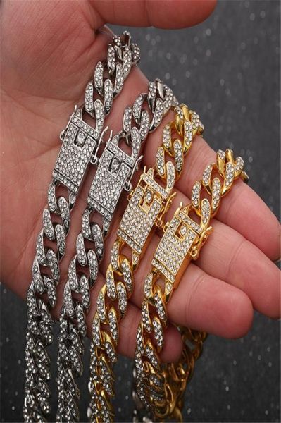

fashion jewelry 12mm wide cuban ink chain iced out rhinestones filled anklet for women punk hiphop ankle bracelet link1228401, Black
