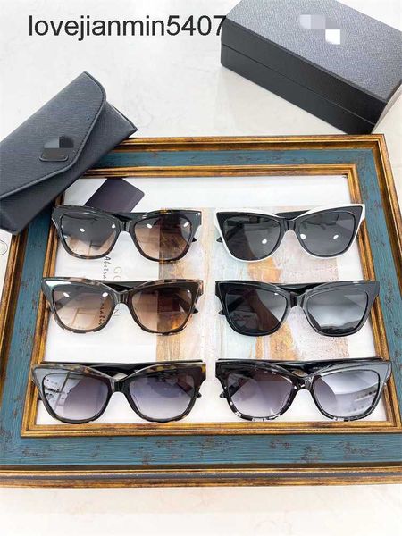 

2023 design sunglasses %80 factory wholesale and retail new p family sunglass ins net red same style personality fashion cat eye women spr 2, White;black