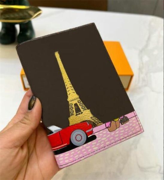

designer card holder passport cover fashion luxury business protection case trendy credit mens wallet brown iconic, Red;black