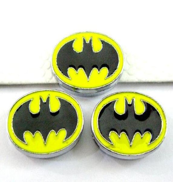 

20 50pcslot 8mm batman slide charms diy alloy accessories fit for 8mm wristband keychains fashion jewelrys2096139, Bronze;silver