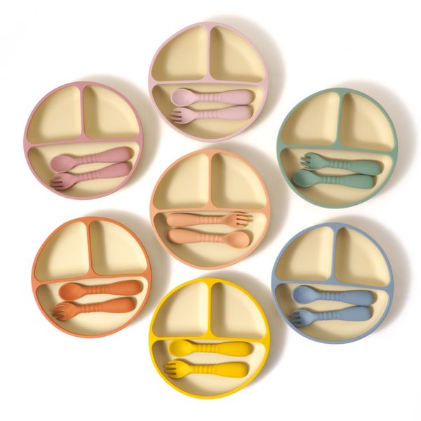 

cups dishes utensils soft silicone spoons forks bowls child feeding suction kids toddler eating tableware dinnerware non slip set 230724