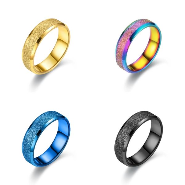 

30/pcs stainless steel frosted pearl sand ring for men and women shiny couple ring wedding band party engagement jewelry gift, Silver