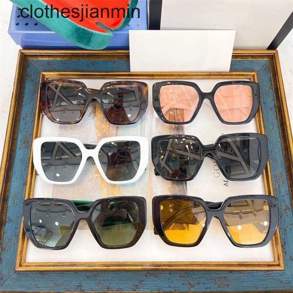 

2023 fashion design sunglasses %80 factory wholesale and retail 21 new g family simple women's large box sunglass net red same plate su, White;black