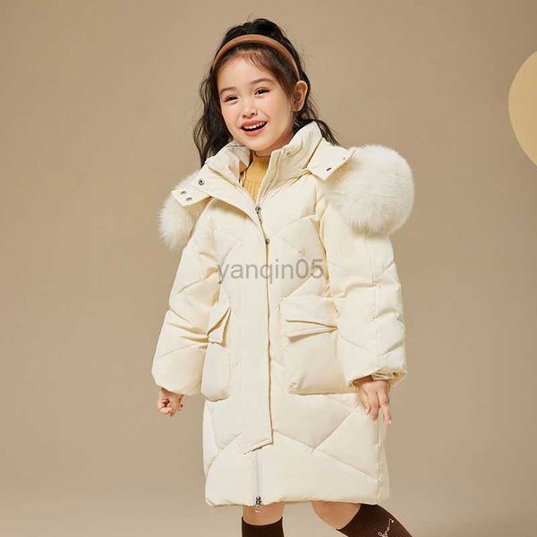 

down coat 2023 winter kids down jackets for girls children clothes warm hoodies coats for 4 6 8 10 12yrs toddler girls outerwear clothes hkd, Blue;gray