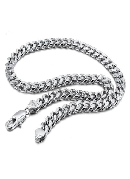 

chains 100925 sterling silver punk necklace men 10mm curb cuban link chain chokers gift fashion vintage for man solid jewelry3585202