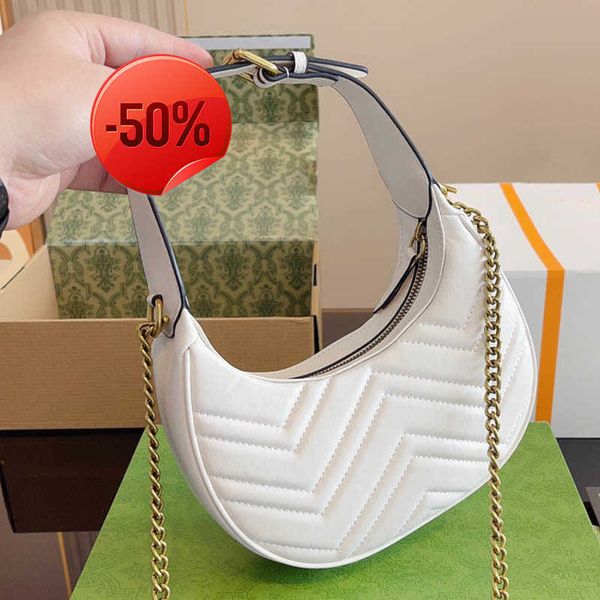 

brand women bag designer bags marmont crossbody handbag leather shoulder bags new crescent moon tote bag casual underarm bag trend chain mes