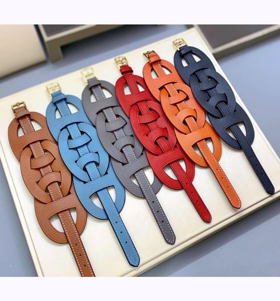 

popular brand jewerlry real leather bracelet for women lock pendant double tour leather1434955, Golden;silver