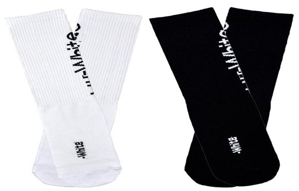 

men039s socks hip hop fashion off harajuku street style white long men skateboard basketball stripe compression calcetines5176727, Black