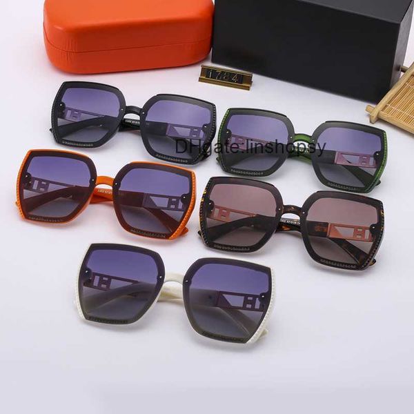 

wholesale designer glasses sunglasses mens women orange square leisure luxury rectangular h multicolor fashion frames sunglass, White;black