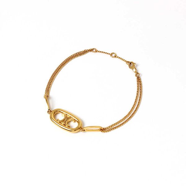 

2022 personality trend style arc de triomphe show hand thin bracelet, Golden;silver