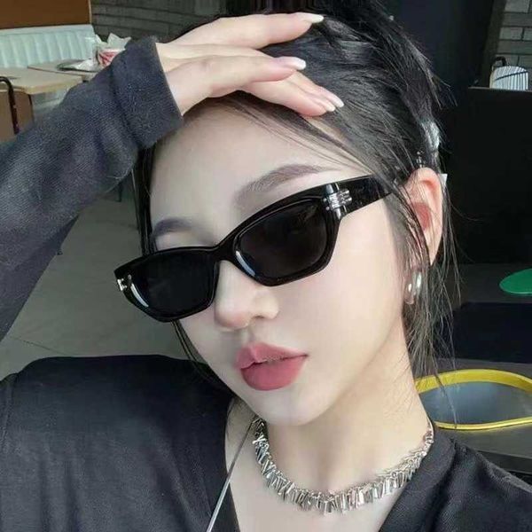 

2023 new korean edition gm small frame cat's eye female street sins high grade internet red sunglasses, White;black