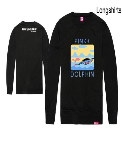 

fashion men039s pink dolphin t shirts hip hop printing clothing cotton autumn long sleeve brand tee oneck shippi8806094, White;black