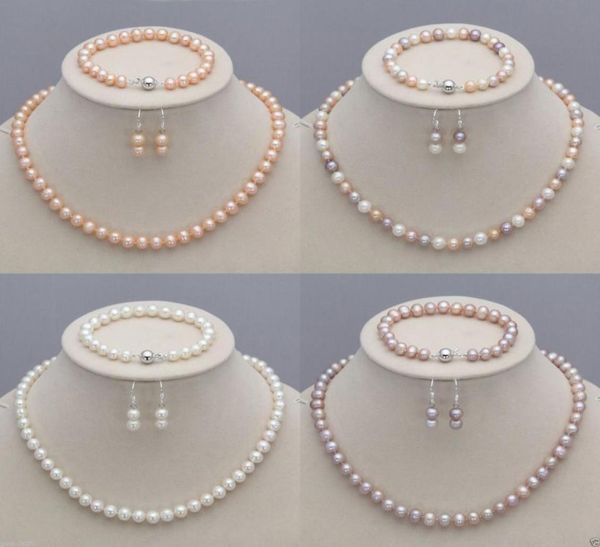 

89mm natural akoya cultured pearl necklace bracelet earrings jewelry set informati2528708, Black