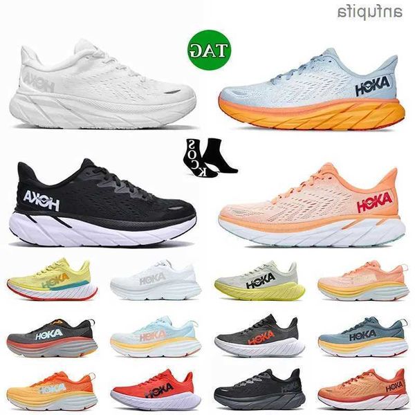 

hokas one bondi 8 clifton bondi running shoes for men womens ultralight midsole platform shoe accepted shock absorption highway climbing des, Black