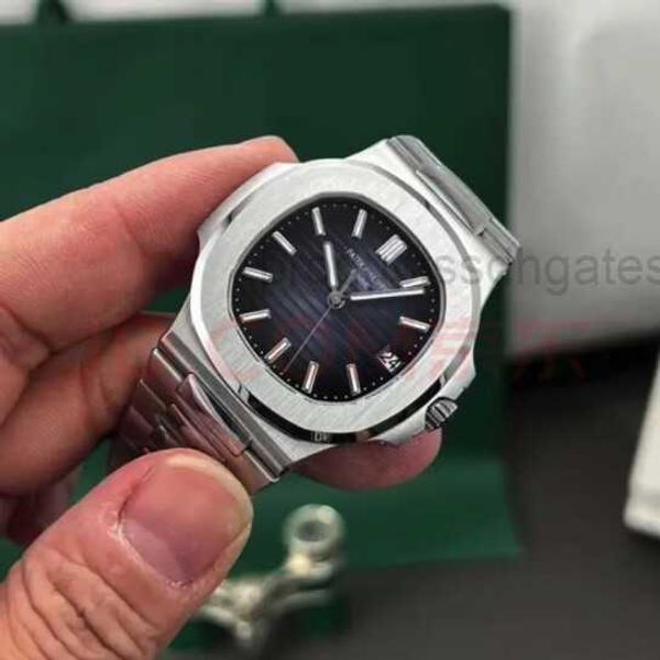 

luxury classic iced out wrist watches patas 40mm 5711 ultra thin 3k steel king 324sc movement men's noble polish bezel gift phippe 15bb, Slivery;brown