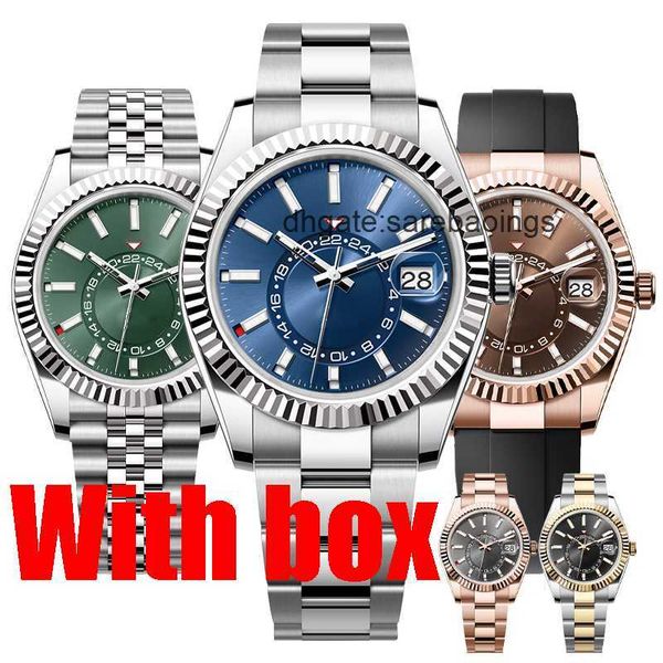 

mens watches luxury designer watches sky automatic machinery movement watches with box stainless steel luminous waterproof sapphire wristwat, Slivery;golden