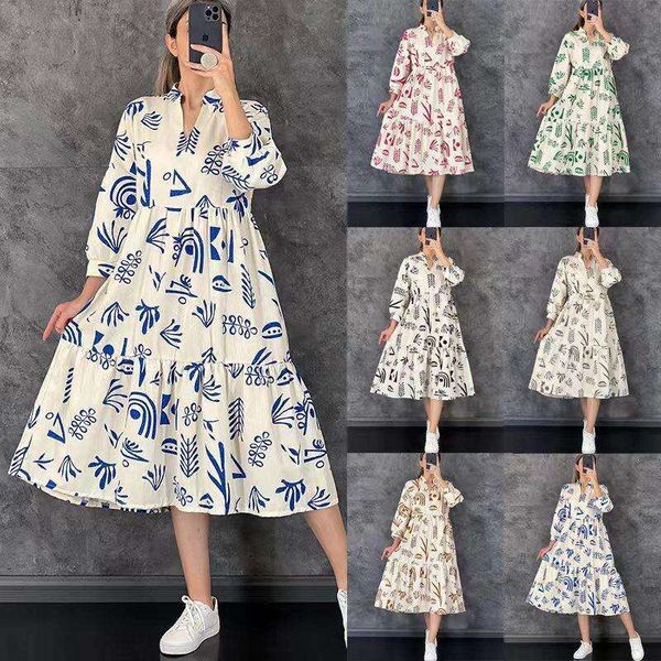 

womens autumn winter dress fashionable and fresh print casual, Black;gray