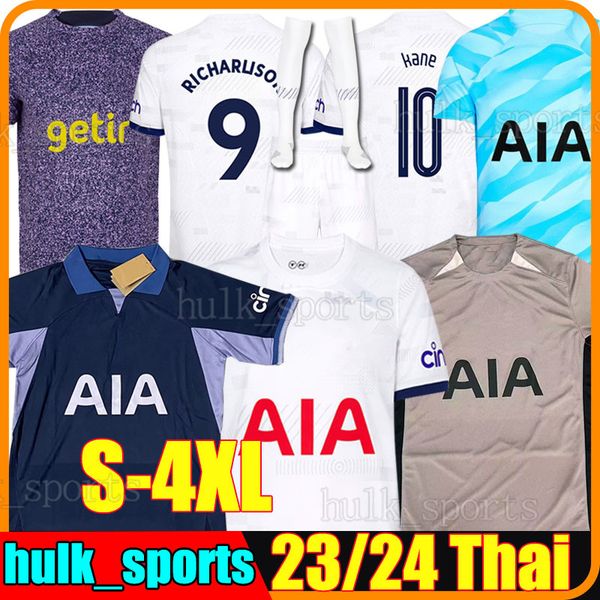 

4xl 23/24 kane son richarlison soccer jerseys maddison pedro porro kulusevski perisic hojbjerg 2023 2024 vicario romero football shirts bent, Black;yellow