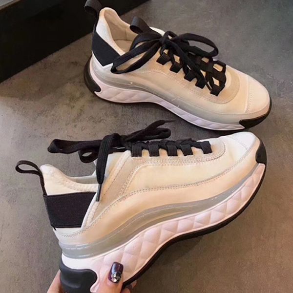 

designer shoes with genuine leather casual shoes with ribbon sneaker for women dress shoes women sneakers with box, Black
