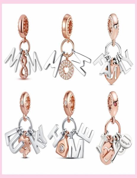 

925 silver fit p charm 925 bracelet lucky family home charm mom charms set pendant diy fine beads jewelry4383409, Bronze;silver