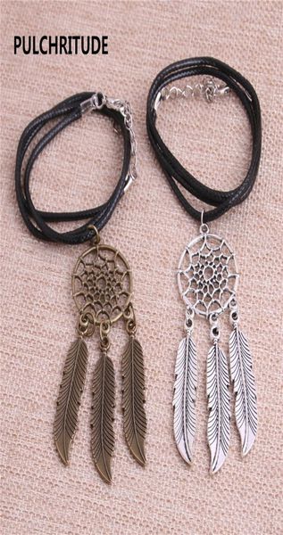 

5 pcslot metal antique bronze silver tree feather blue dream catcher adjustable necklace jewelry making diy c01682107346
