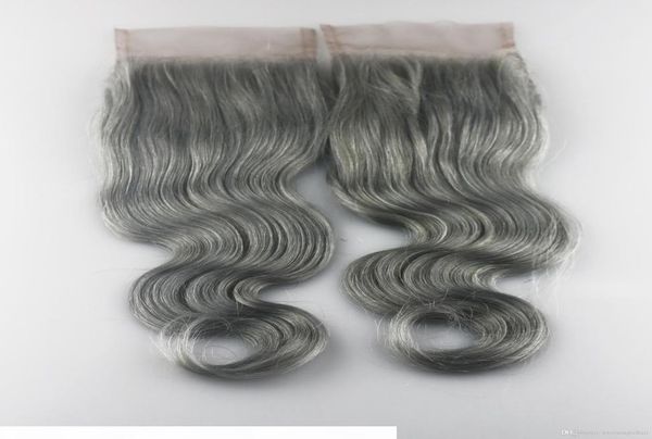 

selling 4x4 grey lace closure human hair brazilian human virgin hair body wave swiss lace closure7070214, Black