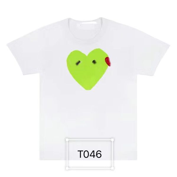 

fashion mens play t shirt designer red heart shirt commes casual women shirts des badge garcons high quanlity tshirts cotton embroidery #11, White;black