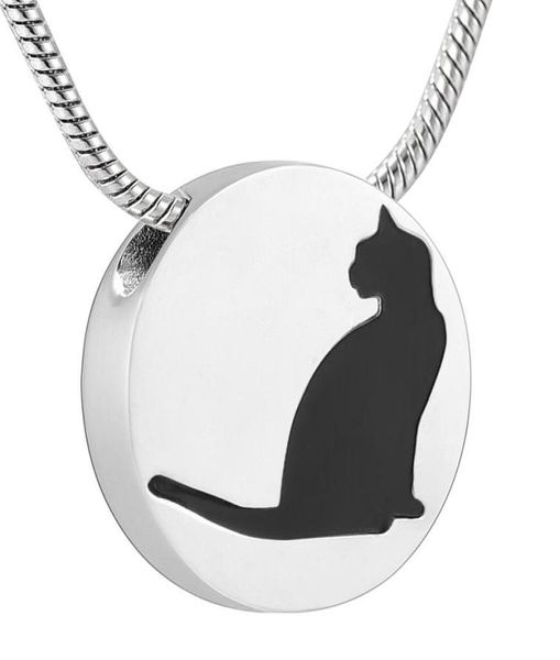 

ijd10735 my loving cat laser round cremation jewelry hold animal ashes keepsake jewelry stainless steel cremation pendant for pets5065884, Silver