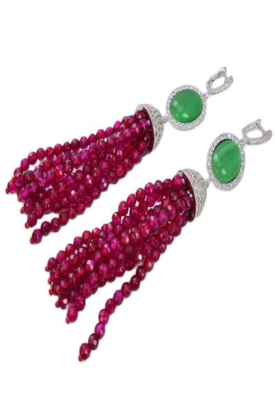 

guaiguai jewelry white pearl green jade crystal red agate earrings cz fitting handmade for women real gems stone lady fashion jewe8908858, Silver