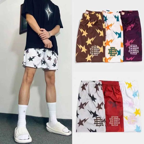 

y9pt men's shorts ee outwear sports fashion brand pentagram print loose mesh breathable casual american five point basketball pants yf, White;black