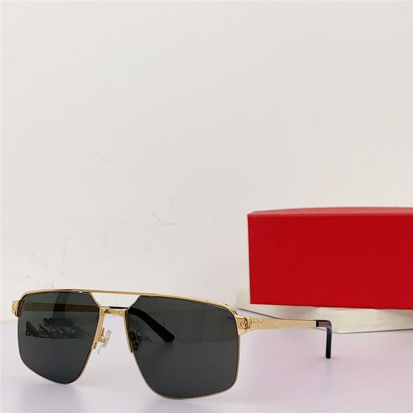 

new fashion design square-shape pilot sunglasses 0385s metal half frame simple and popular style versatile outdoor uv400 protection glasses, White;black