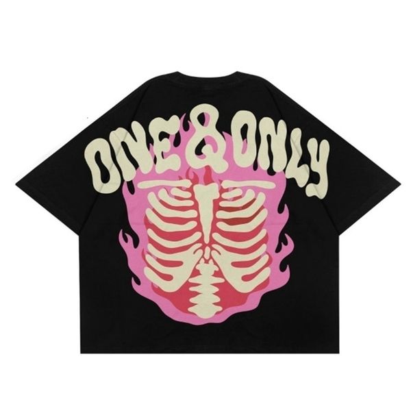 

womens tshirt classic american trendy brand letter printing shortsleeved mens loose cotton casual couple allmatch round neck tshirt 230724, White