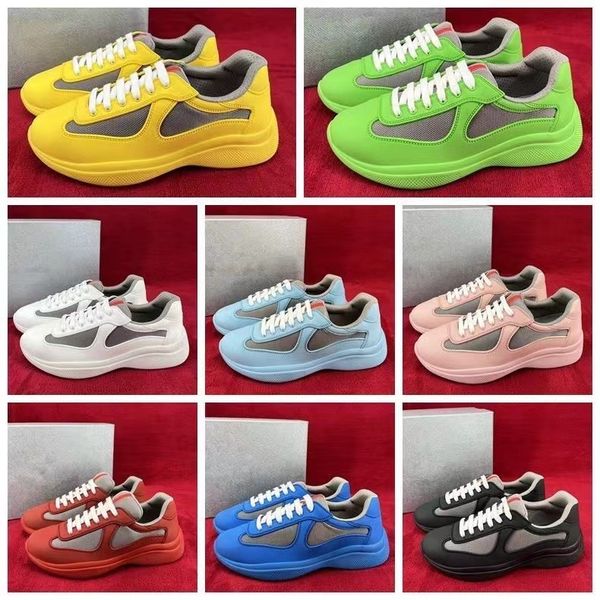 

designer run shoe america cup men sports shoes breathable soft rubber sports shoes technical fabric calfskin nylon black lace up outdoor des