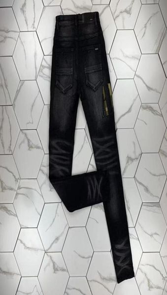 

hm579 mens jeans distressed motorcycle biker jean rock skinny slim ripped hole stripe fashionable snake embroidery de6418055, Blue