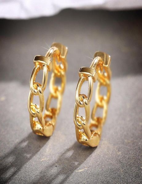 

hoop huggie fashion simple glossy chain earring ear buckle trend classic mini circle earrings for women statement jewelry drop s1358839, Golden;silver