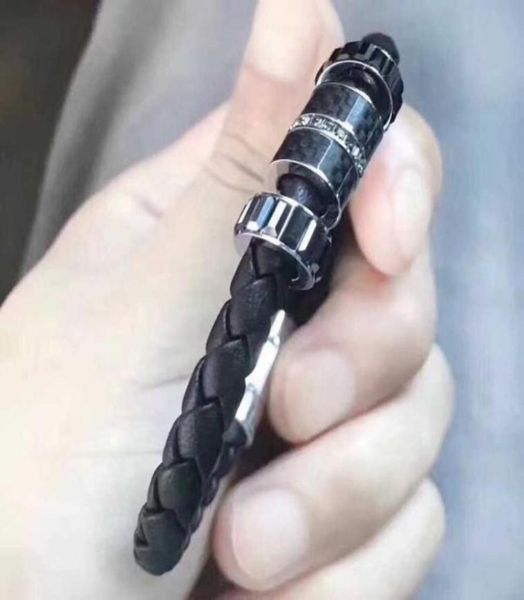 

new arrival leather bracelets woven antique mens black charm bracelets pulseira masculina magnet man bangles fashion jewelry3022763413132, Golden;silver