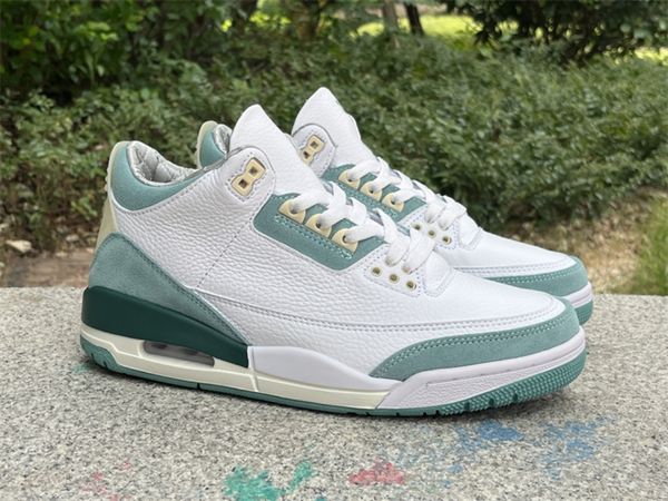 

basketball shoes jumpman 3 gs white jade outdoor sneakers with original box