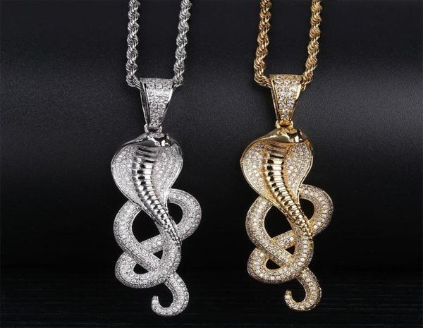 

pendant necklaces + cubic zirconia paved iced out bling animal pendants necklace for men hip hop rapper jewelry gold silver c6933422