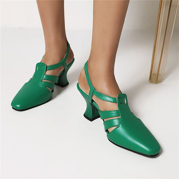 

dress shoes fashion high heels shoes ladies closed toe summer sandals for women hoof heels blue green beige party shoes female elegant 23072, Black