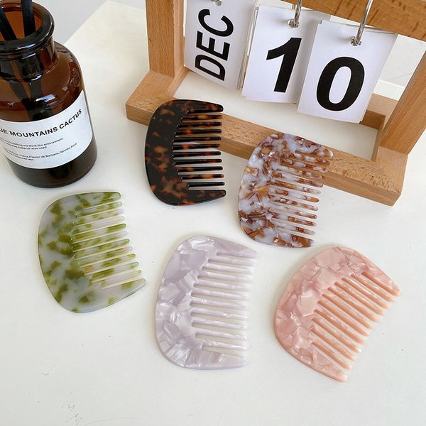 

fashion marbling pattern hair brushes wholesale detangle hair brush comb u shape mini portable pocket hair comb, Silver