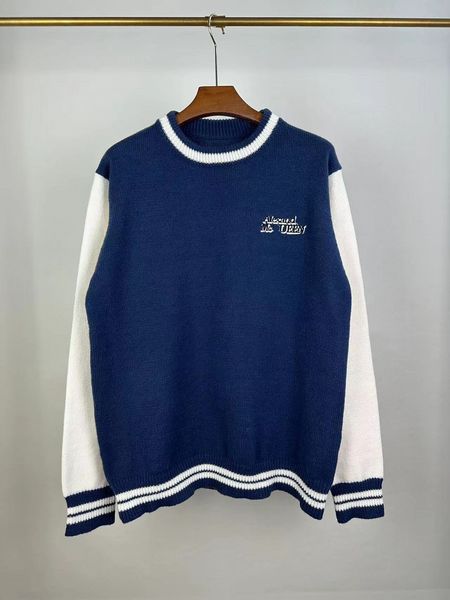 

men's plus tees & polos letter knitted sweater in autumn / winter 2023 knitting machine e custom detail crew neck cotton w22rf, Black;brown